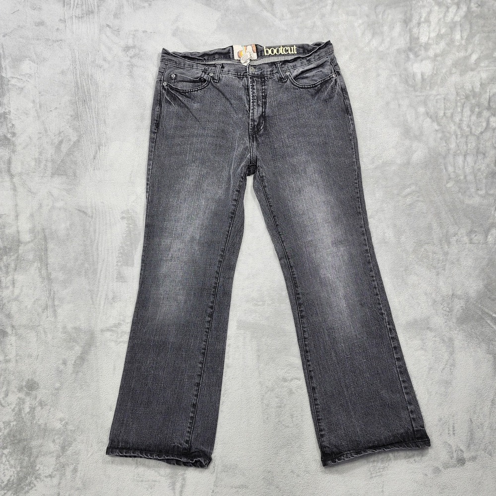 Vintage Ocean Pacific Jeans Mens 36x30 Charcoal Wash Bootcut Regular Fit Denim
